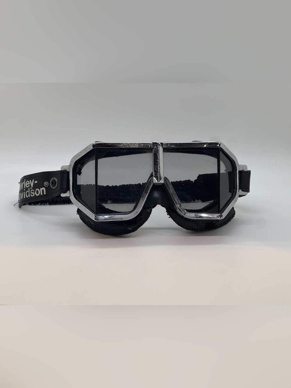 Vintage Harley-Davidson Motorcycle Riding Goggles – Smoked Lenses – Korea